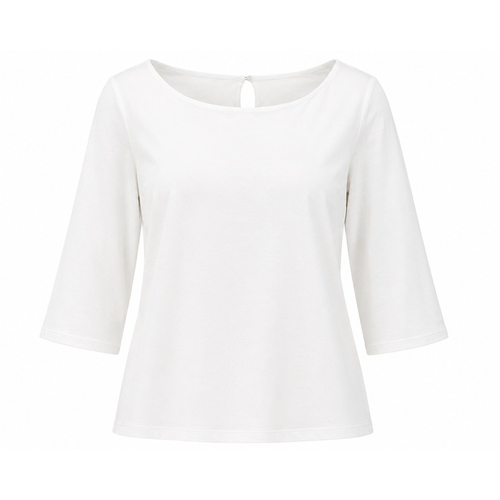 Lilly Pulitzer Boat Neck Top Size XL White 3/4 Sleeve Pima Cotton Keyhole Preppy